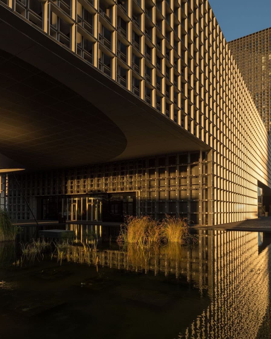 The University of Luxembourg campus in Belval at golden hour